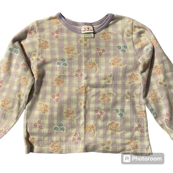 Carter's Other - Carter’s Emu Namae 2001 Vintage Kids Baby Long Sleeve Toddler Mouse Print Shirt